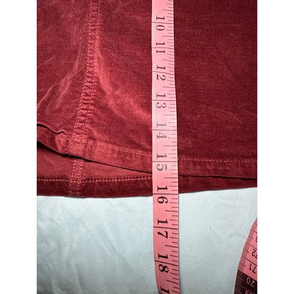 Madewll stretch denim straight corduroy zip maroon mini skirt womens 27 y2k - Picture 6 of 7